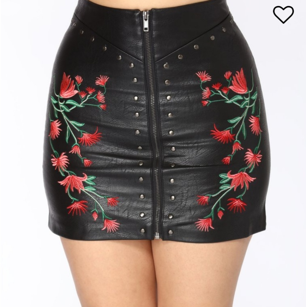 Fashion Nova studded / floral skirt